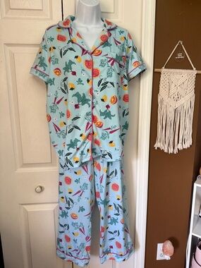 Secret Treasures Fruit and Vegetable Print Short-Sleeve Pajama Set / Size M